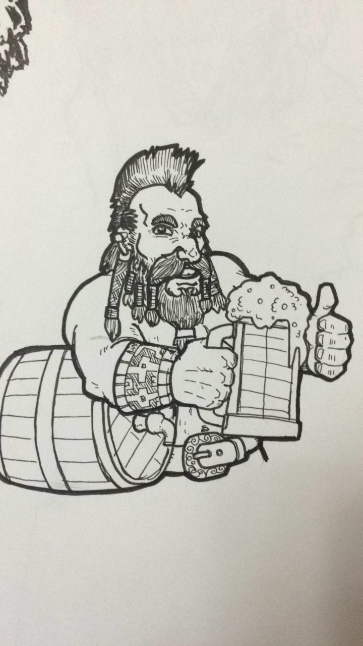 A dwarf and beer