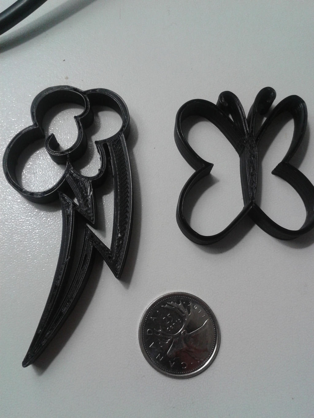 3DPrinted Rainbow Dash and Fluttershy cutie marks