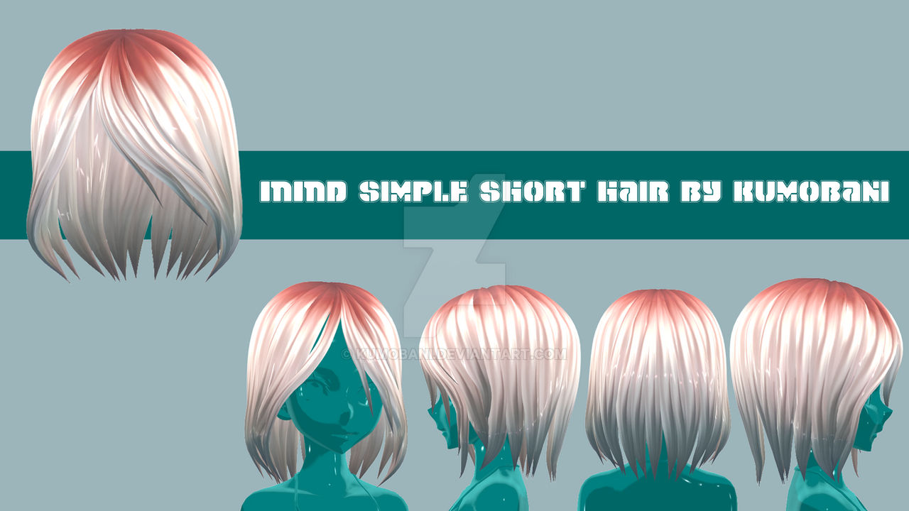 MMD Simple short hair by Kumobani (kofi) by KumoBani on DeviantArt