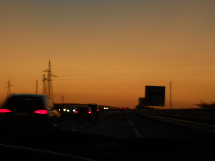 the Highway and the sunset