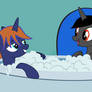 Taking a bath