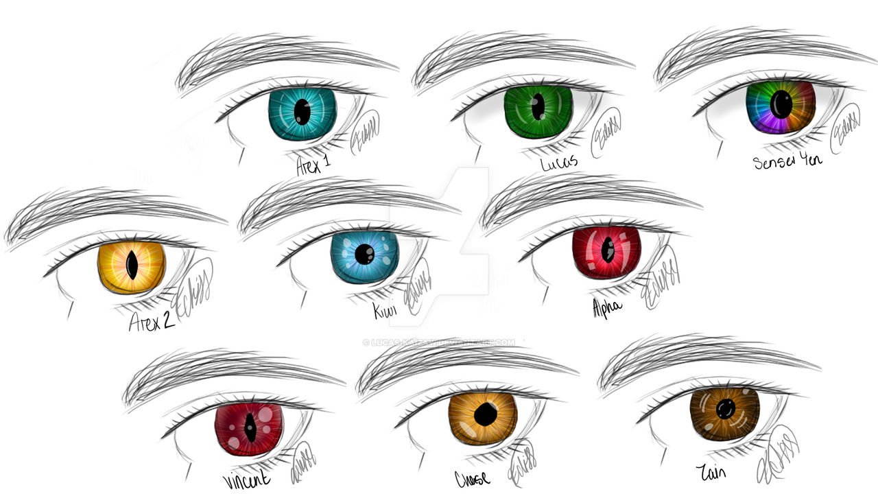 Oc Eye Types Eye Collection for OCs by Lucas-KaiZaw on DeviantArt