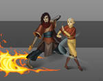 Avatar Wan and Avatar Aang together by Xelandra by phantom115cw