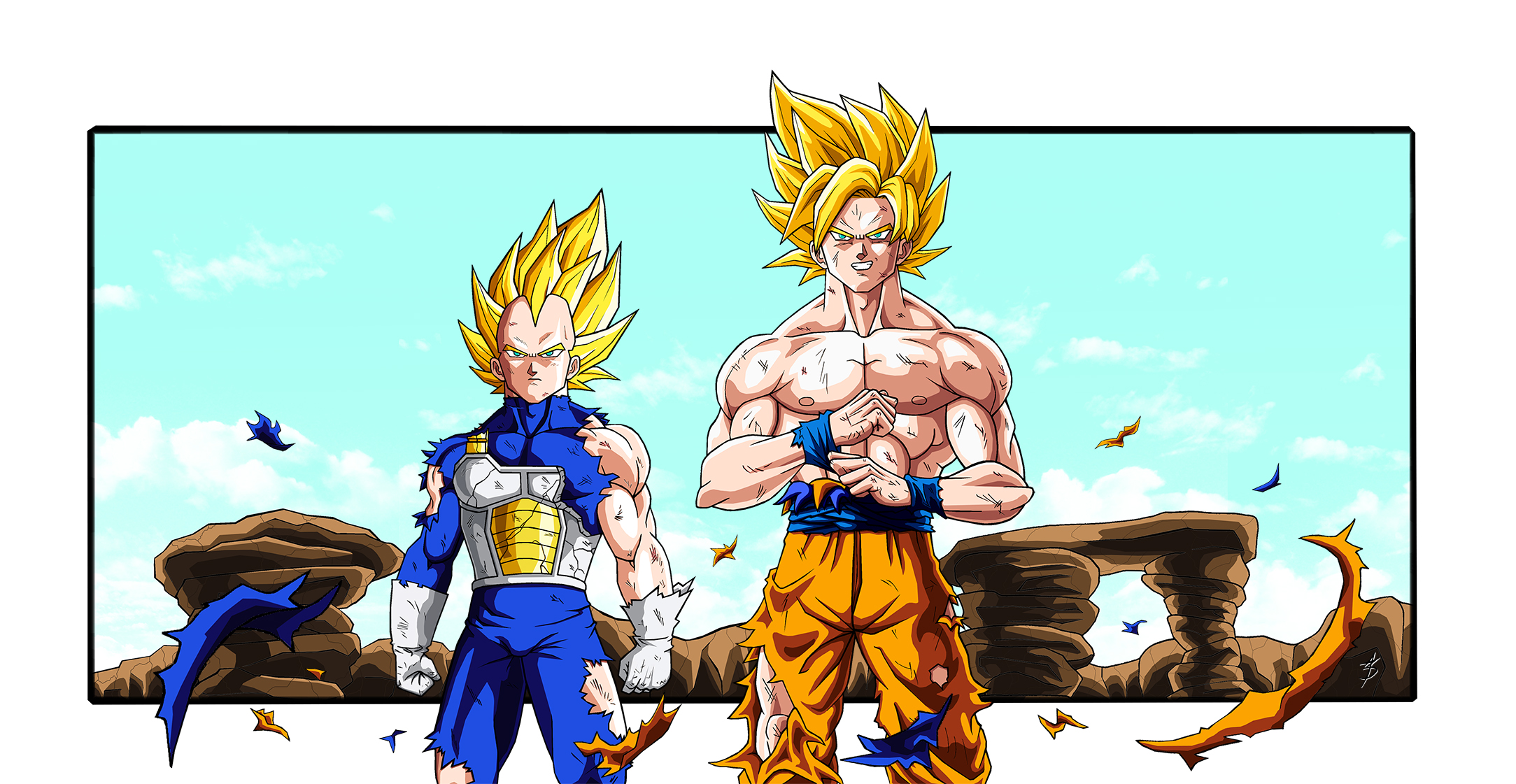 Goku Super Saiyan 2 Damaged DBZ by Cheedorito on DeviantArt