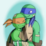 Hug: Mikey and Leo