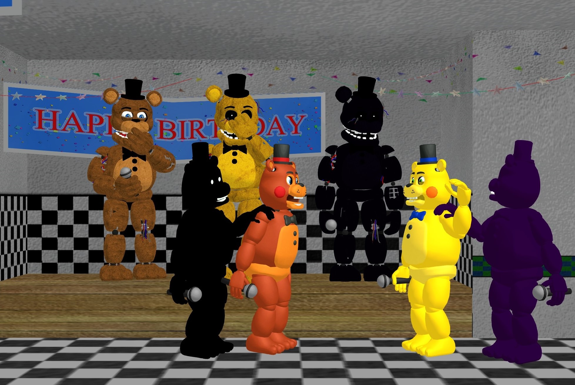 Gmod FNAF  Freddy And His Pals Meet Shadow Freddy And Shadow Bonnie 