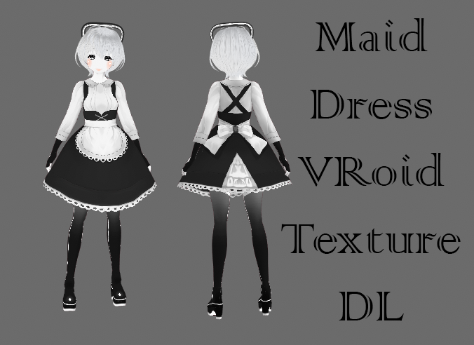 wallpapers Vroid Clothing Textures Free maid dress vroid texture p2u dl by