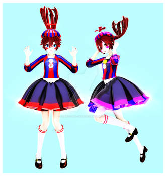 [MMD - VocaloidxFNaF] Falling Twins +POSES DL