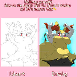 Lineart v Finished Challenge! Pokemon Braixen