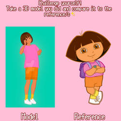 Model v Reference 3D Challenge! Dora the Explorer