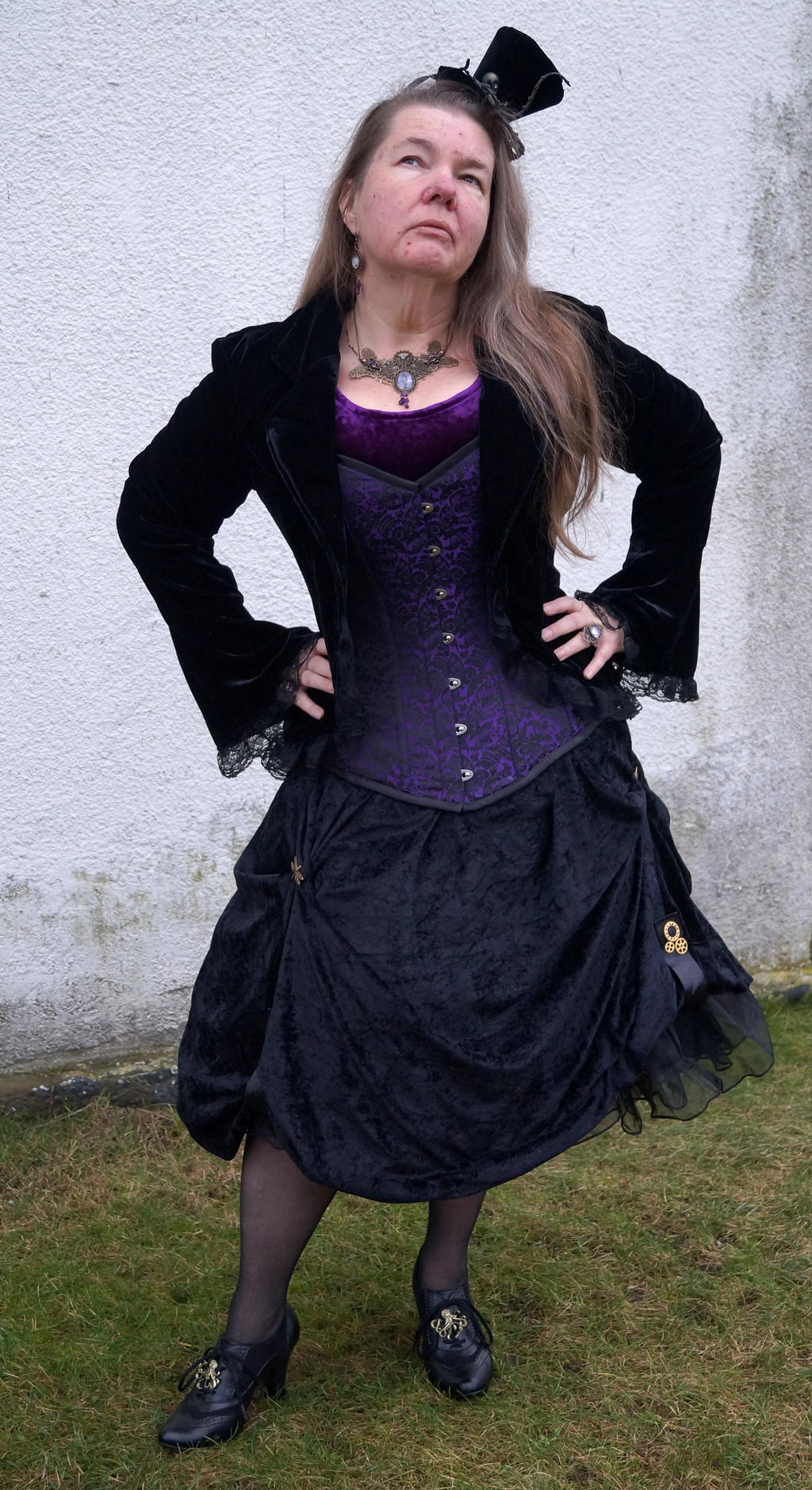 Steampunk victorian black velvet lady STOCK by Cyan-stock