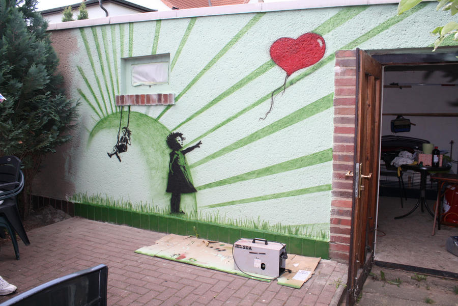 banksy inspirated wall design