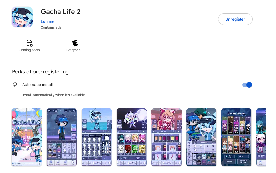 GACHA LIFE 2 INSTALLABLE RELEASE DATE 