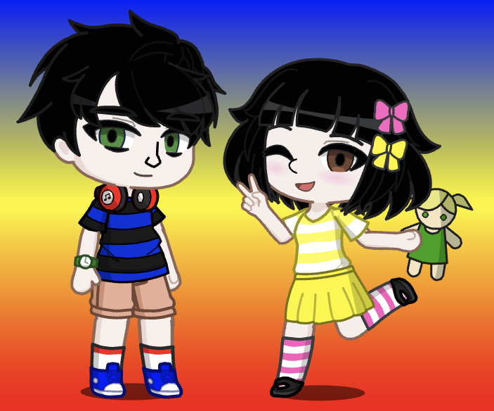 The bunny siblings in gacha neon by MarianRouge on DeviantArt