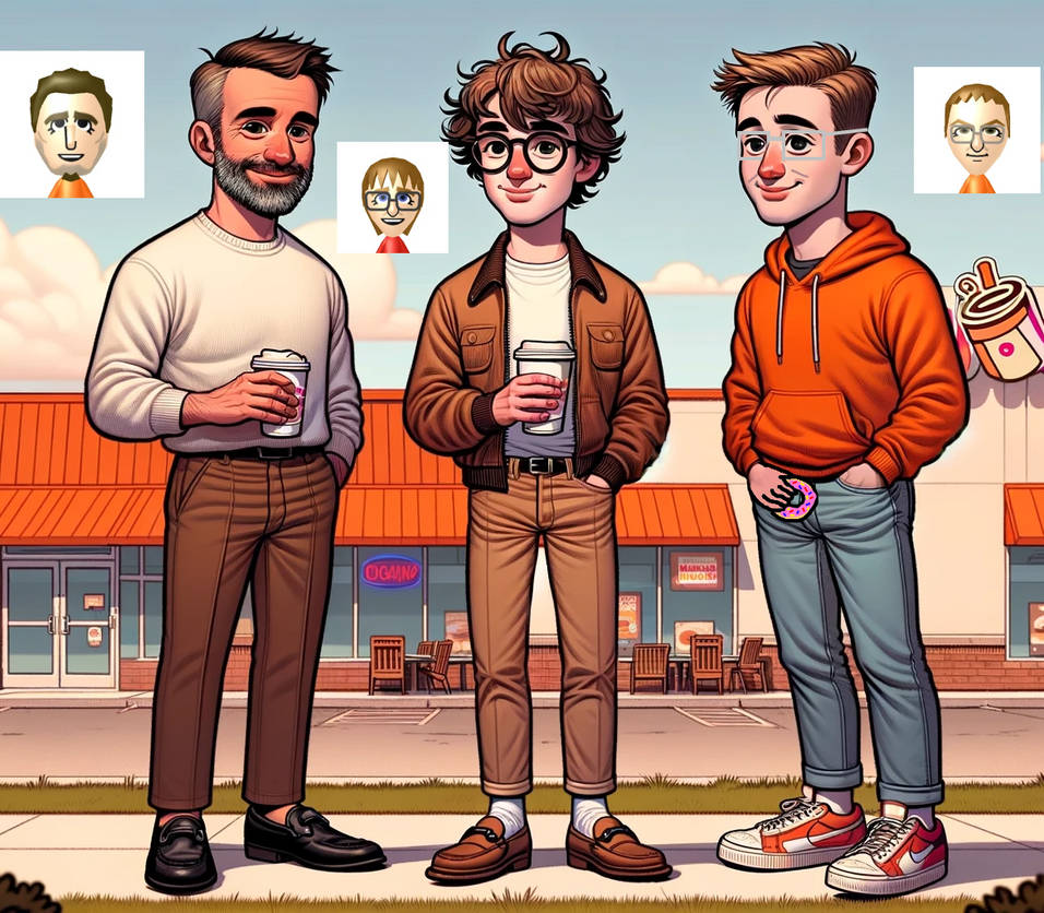Alphonse, Merrick, and Erick at Dunkin' (AI) by GunnarOfBrookhaven on ...