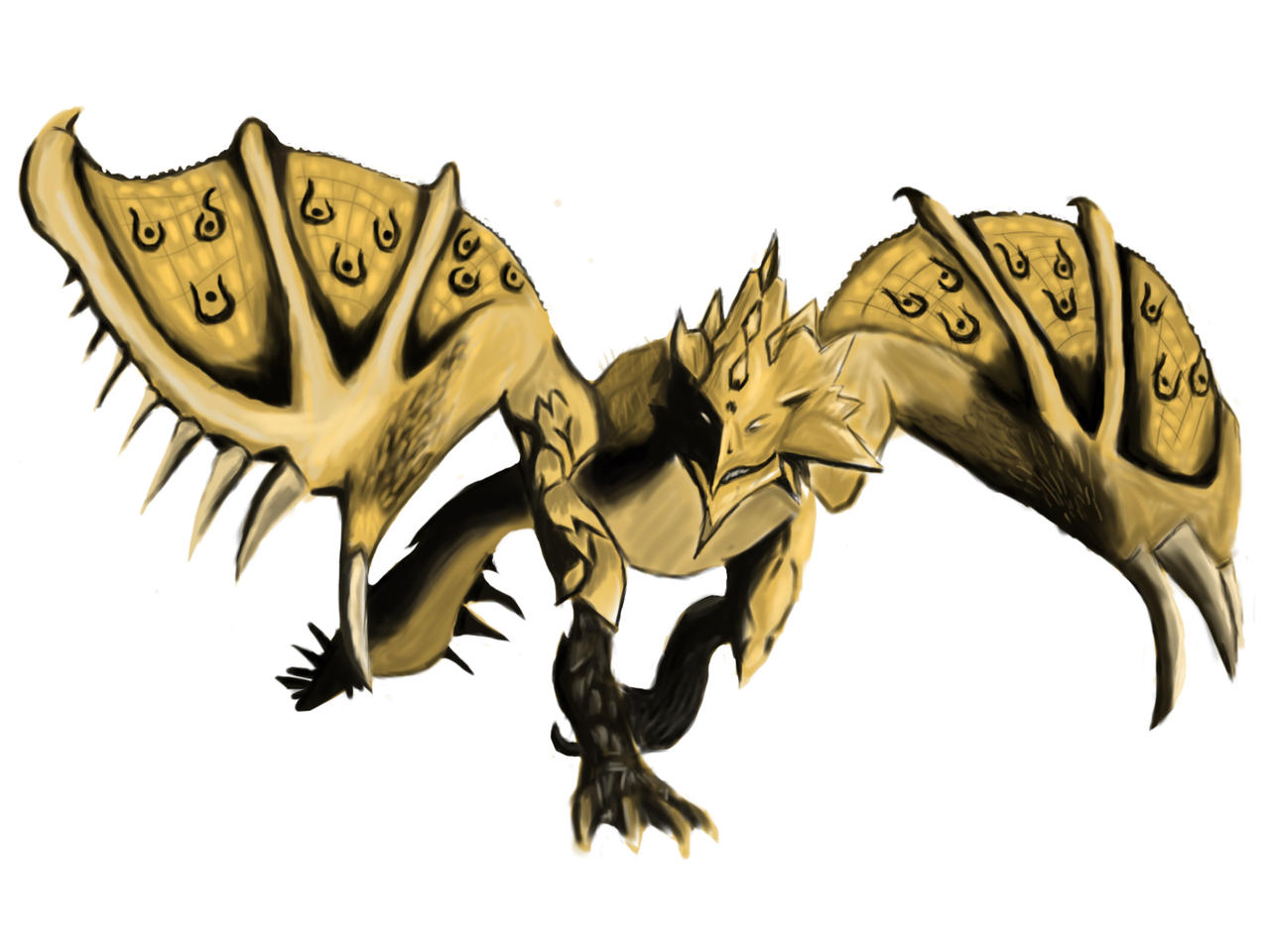 Golden Rathian by BenDrawsStuff on DeviantArt