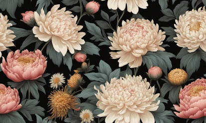 Peonies and Chrysanthemums 3