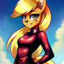 Applejack red catsuit 1 