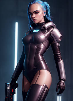 Cara Delevingne cyberpunk leotard warrior