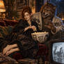 Fortana Valentina, Wolf in cozy night scene the wo