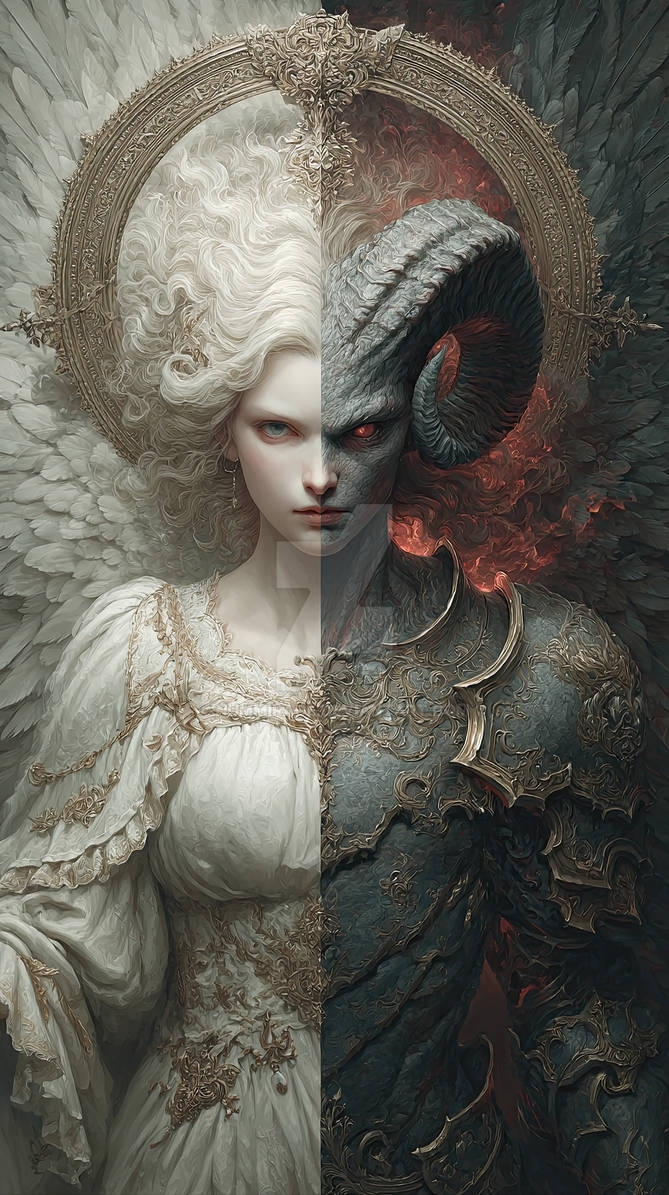 Divine Split: Angel and Demon by Nummirage on DeviantArt