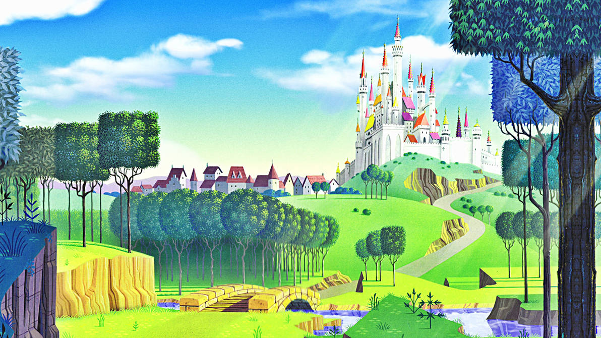 Картинка страна город. Уолт Дисней сказочный фон. Disney "дворец Софии прекрасной". Дворец Уолт Дисней.