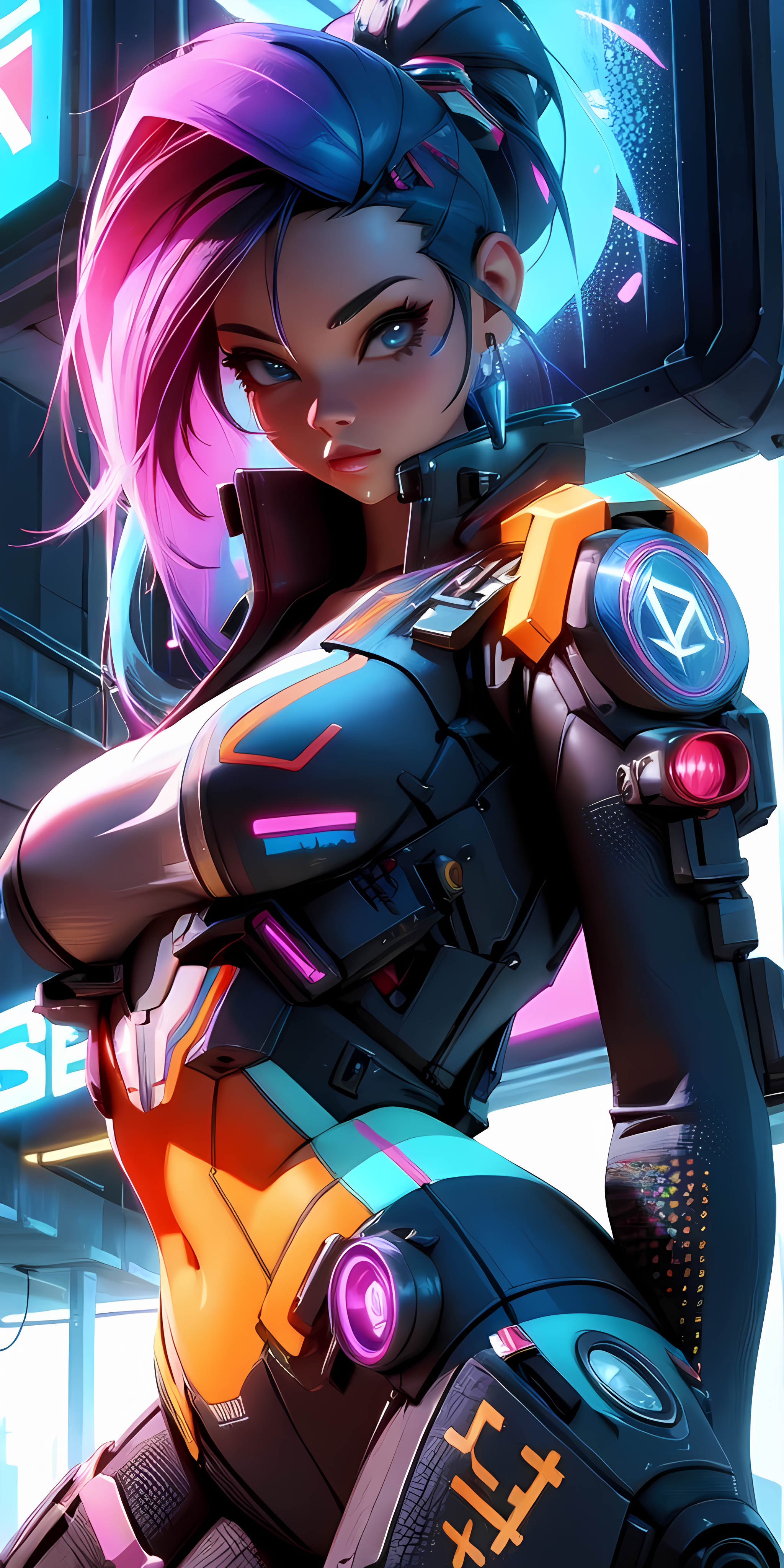 Download Cyberpunk Girl Baddie Wallpaper