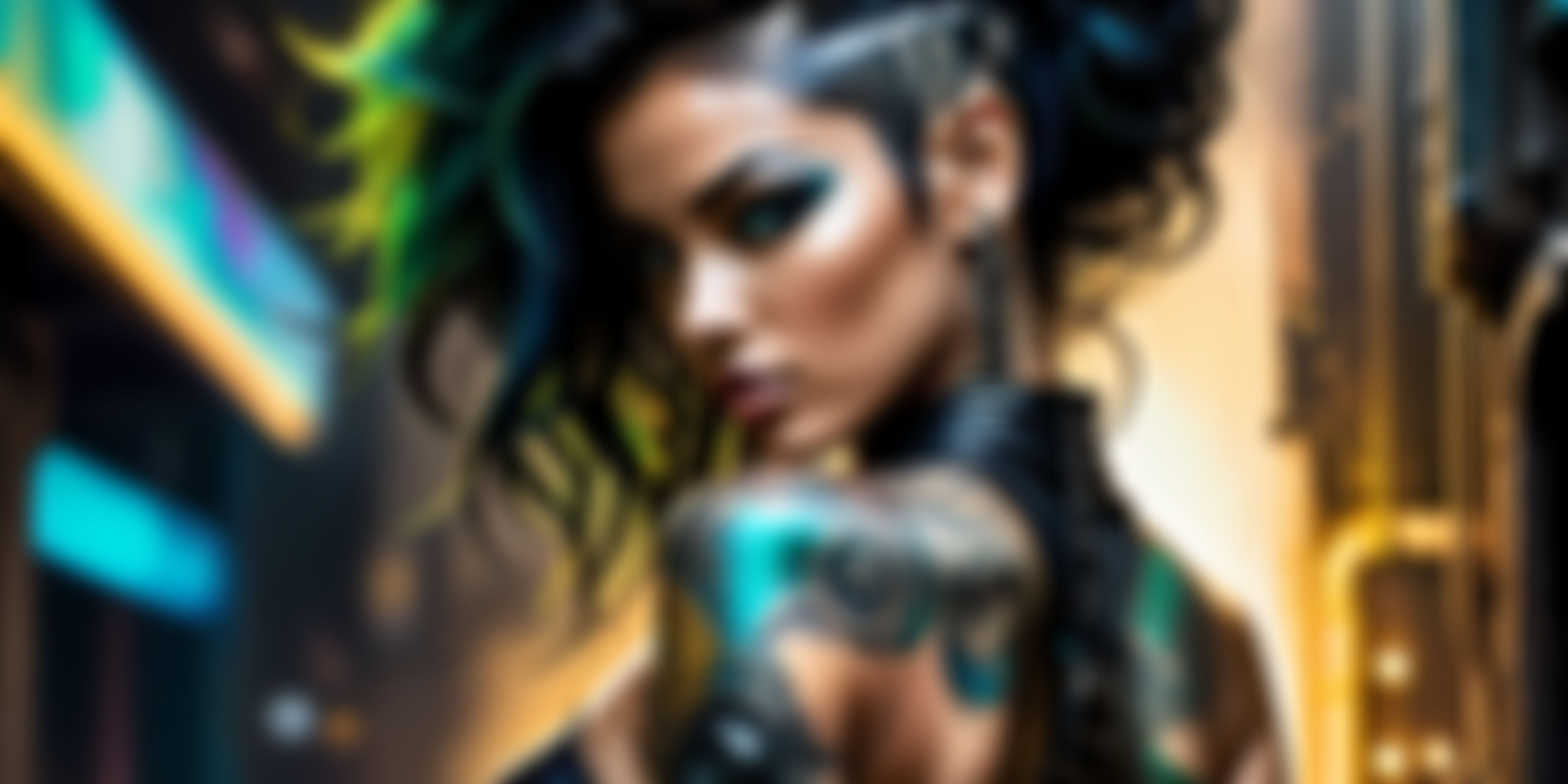Tattooed Cyber Baddie Wallpaper by JaydiconAI on DeviantArt