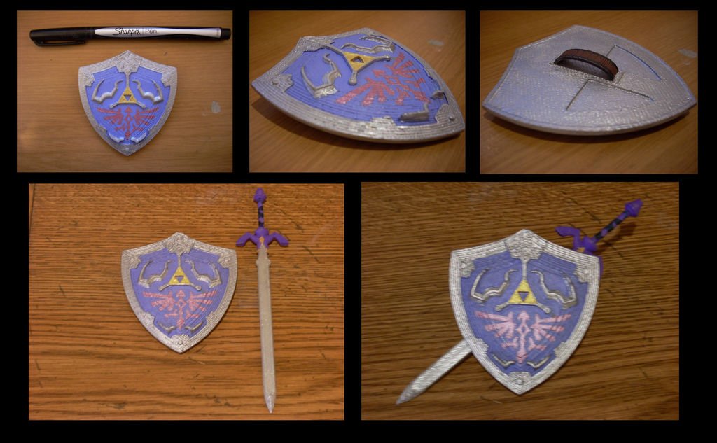 3D Printed Hylian Shield and Master Sword by FightingPolygon on DeviantArt