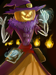 Coming Up Halloween- Spoopy, scary magician girl.