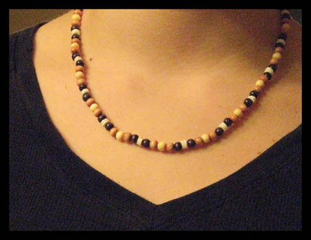 Small Wood Bead Necklace