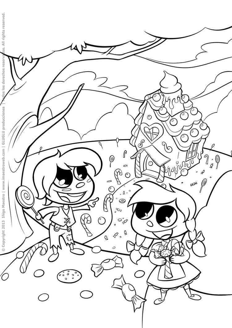 ''Hansel and Gretel'' line art (2013) by Batliebre