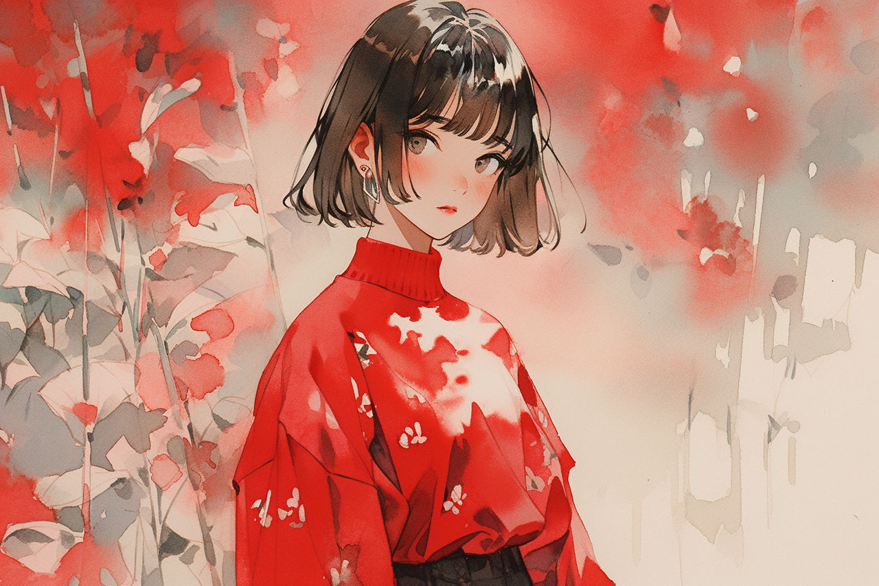 Girl in red by heikouseikai on DeviantArt