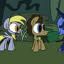 Derpy and Doctor meet Luna