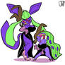 Midnight Glaceon and Midnight Meloetta as Jessica