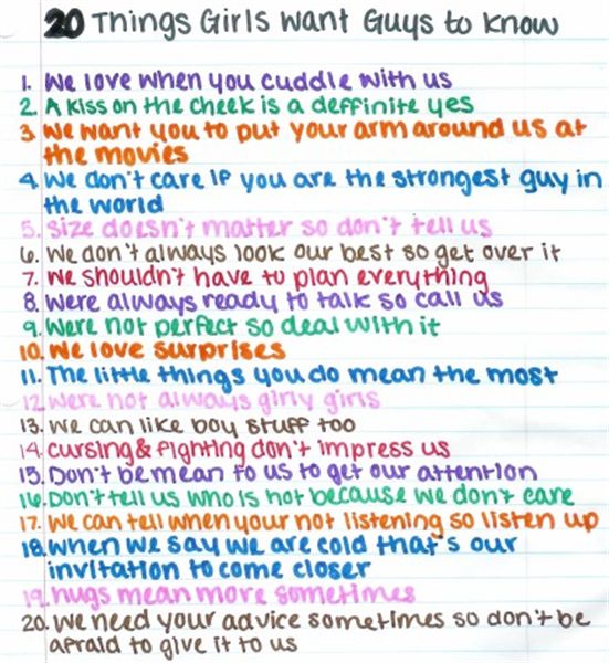 Things girls should know about guys