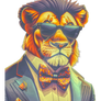 Cat in Cool Sunglasses Hipster lion Lion Funny fas