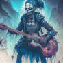 Skeleton Zombie Women Horror guitarist undead Scar