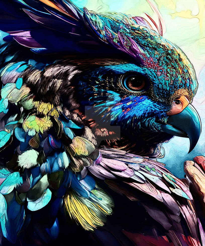 Crow Feathers Nature Bird Eagle Colorful halloween by sytacdesign on