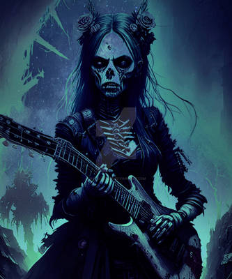 Horror Zombie Skeleton rock Scary Women creepy des