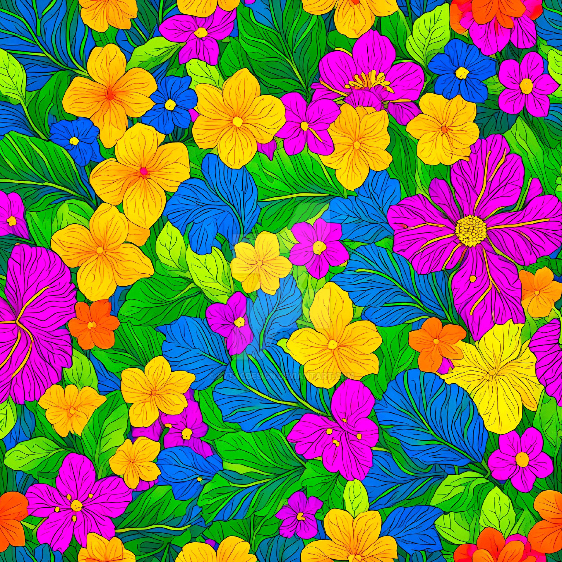 Pattern Seamless Floral Flower Organic flower Flow by sytacdesign on ...