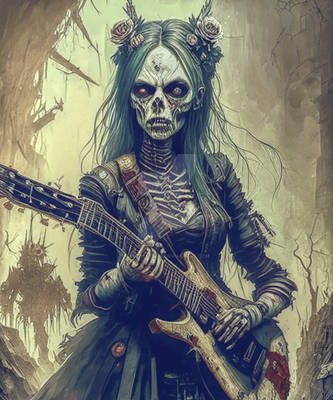Horror undead Scary Women Skeleton musician Zombie