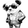 artwork panda Panda Cool cute Sunglasses Suit Bowt