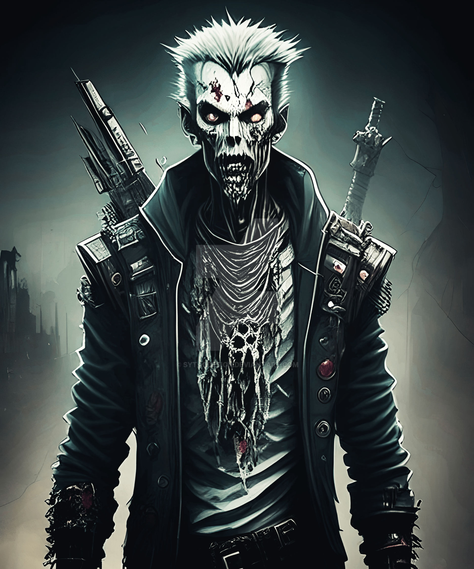 Scary Horror rock design Man scary Skeleton Zombie by sytacdesign on ...