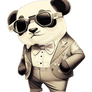 bear Panda Suit panda Cool cool Bowtie in Sunglass
