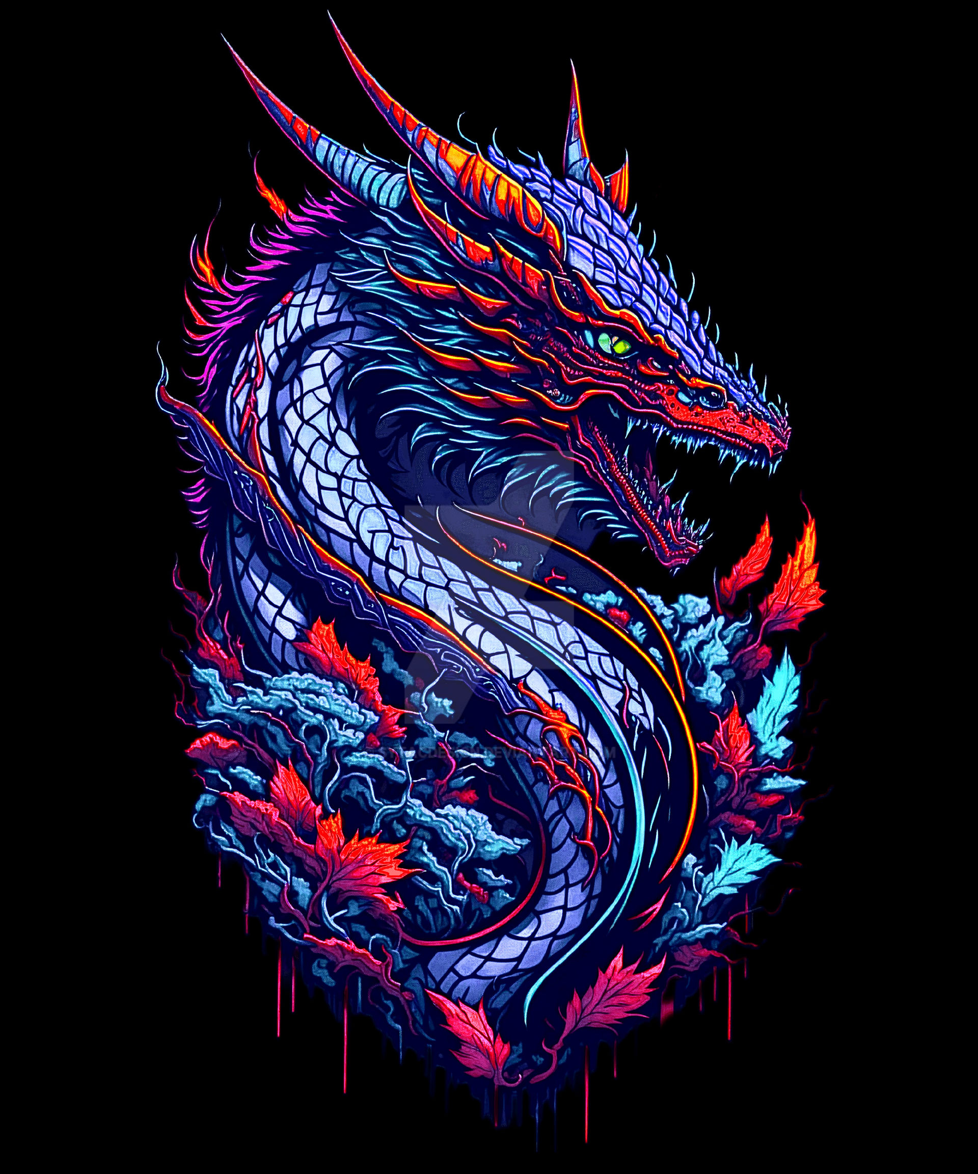 Fiery Fire Apocalyptic Dragon captivating gaze Fla by sytacdesign on ...