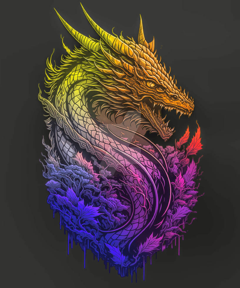 Dragon composition and Fire Fiery Flames intricate by sytacdesign on ...
