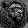surreal Lion cat hipster cool sunglasses