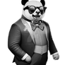 Panda Cool Bowtie formal Suit Sunglasses attire el