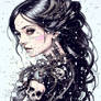 Roses woman Woman beautiful Dark Skulls Bones Goth